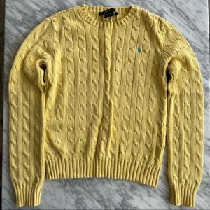Ralph Lauren yellow cable knit XS
